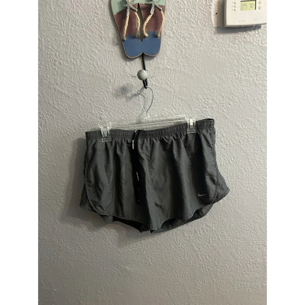 Nike DRI-FIT‎ Womens Running Brief Lined Shorts Gray Size XL